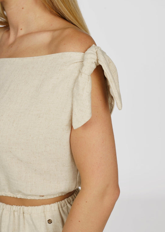 LINEN TOP BEIGE